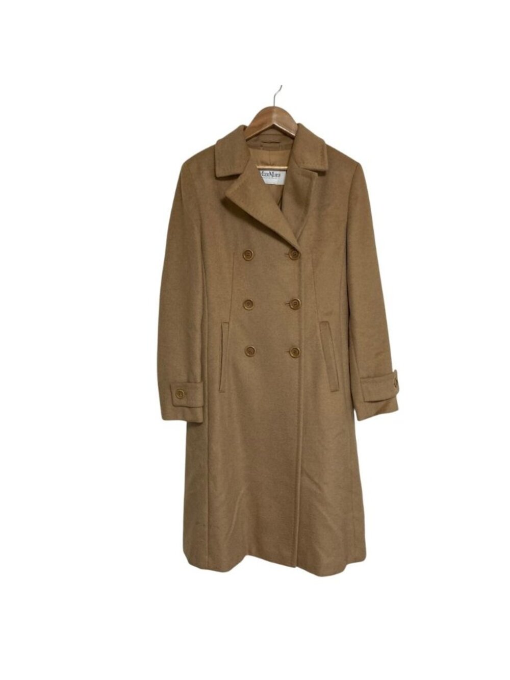 Max Mara Camel Double Breasted Coat Beige 38